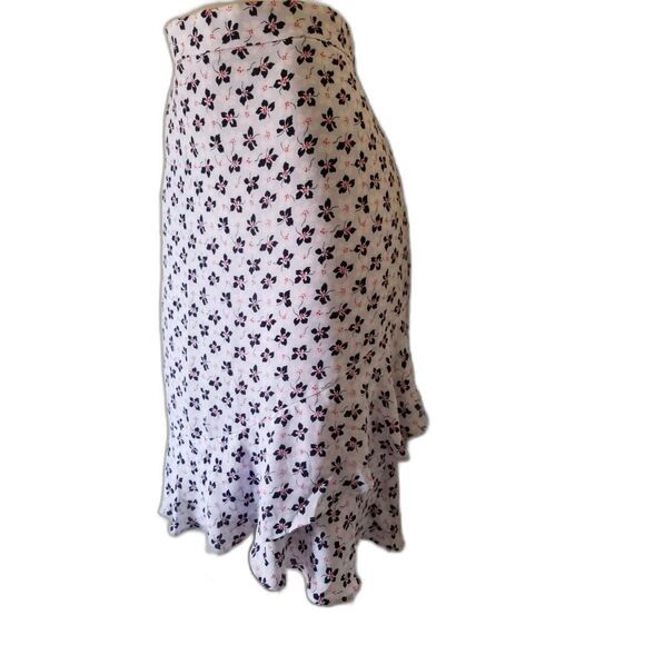 Ann-Taylor Floral Print Wrap Flounce Skirt - Picture 2 of 4